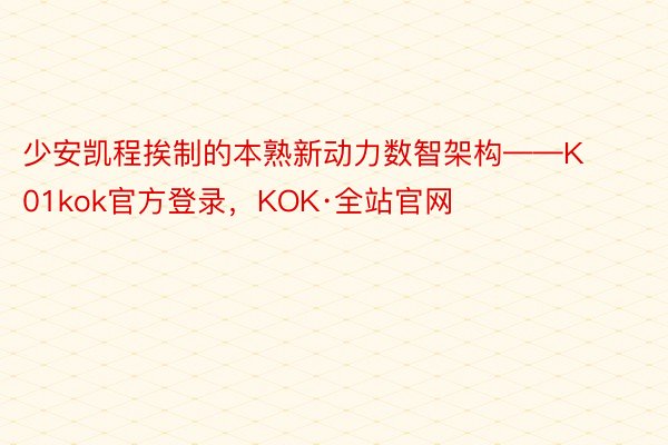 少安凯程挨制的本熟新动力数智架构——K01kok官方登录，KOK·全站官网