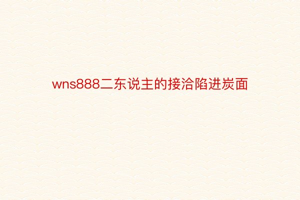 wns888二东说主的接洽陷进炭面